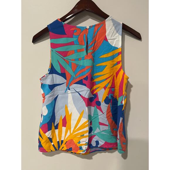 Blue Floral J. Crew Tank Top, Size XS, 1289-D - Picture 4 of 4